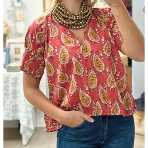 Livro Paisley Print Top Size Large